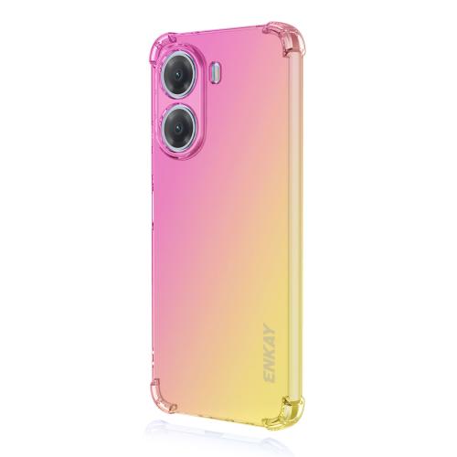 

For Xiaomi Poco X7 Pro ENKAY Hat-Prince Gradient Airbag TPU Phone Case(Pink Gold)