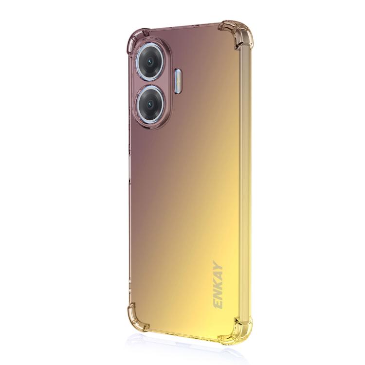 

For Xiaomi Poco F7 / Redmi Turbo 4 Pro ENKAY Hat-Prince Gradient Airbag TPU Phone Case(Purple Gold)