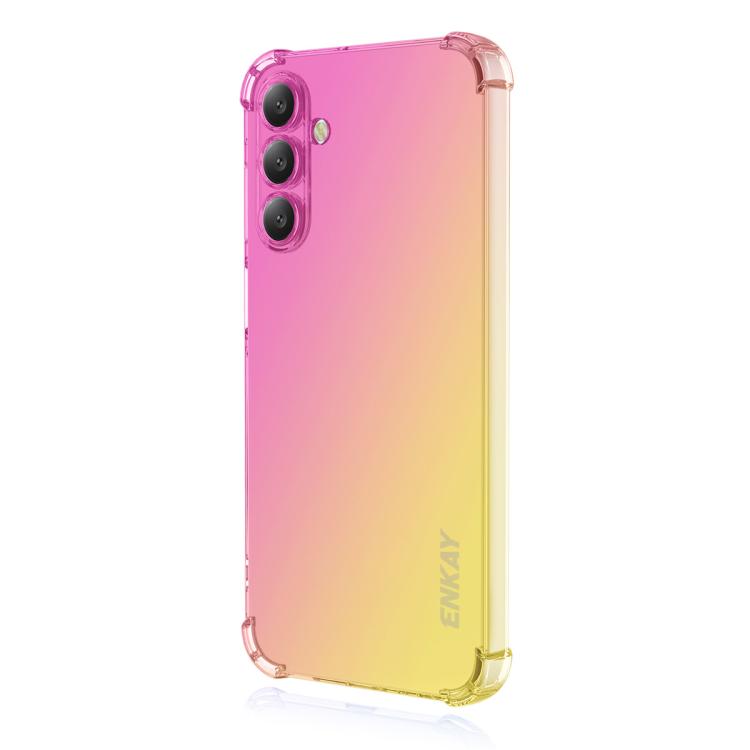 

For Samsung Galaxy S24 FE 5G ENKAY Hat-Prince Gradient Airbag TPU Phone Case(Pink Gold)