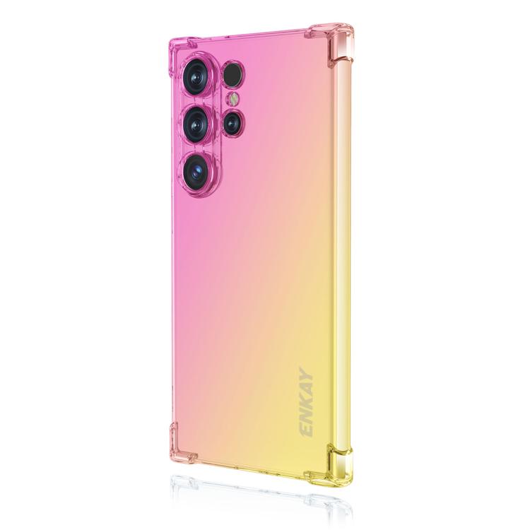 

For Samsung Galaxy S24 Ultra 5G ENKAY Hat-Prince Gradient Airbag TPU Phone Case(Pink Gold)