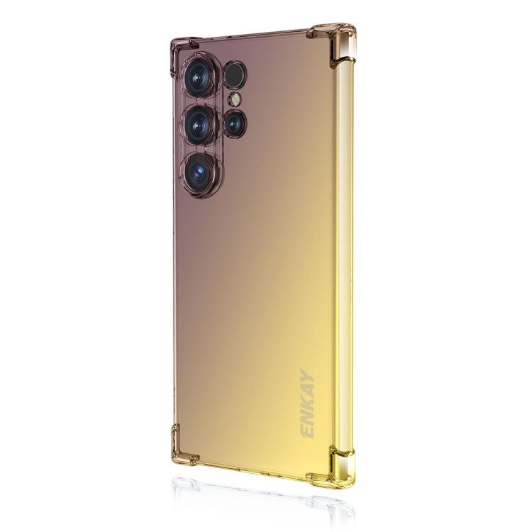 

For Samsung Galaxy S24 Ultra 5G ENKAY Hat-Prince Gradient Airbag TPU Phone Case(Purple Gold)