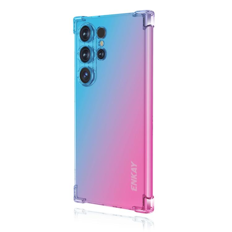 

For Samsung Galaxy S24 Ultra 5G ENKAY Hat-Prince Gradient Airbag TPU Phone Case(Blue Pink)
