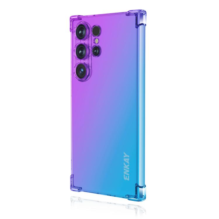 

For Samsung Galaxy S24 Ultra 5G ENKAY Hat-Prince Gradient Airbag TPU Phone Case(Purple Blue)