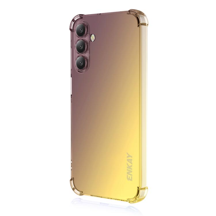 

For Samsung Galaxy S24 / S25 5G ENKAY Hat-Prince Gradient Airbag TPU Phone Case(Purple Gold)
