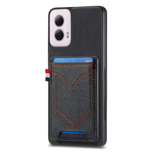 

For Motorola Moto G Power 5G 2024 Denim Texture Leather Skin Phone Case with Card Slot(Black)