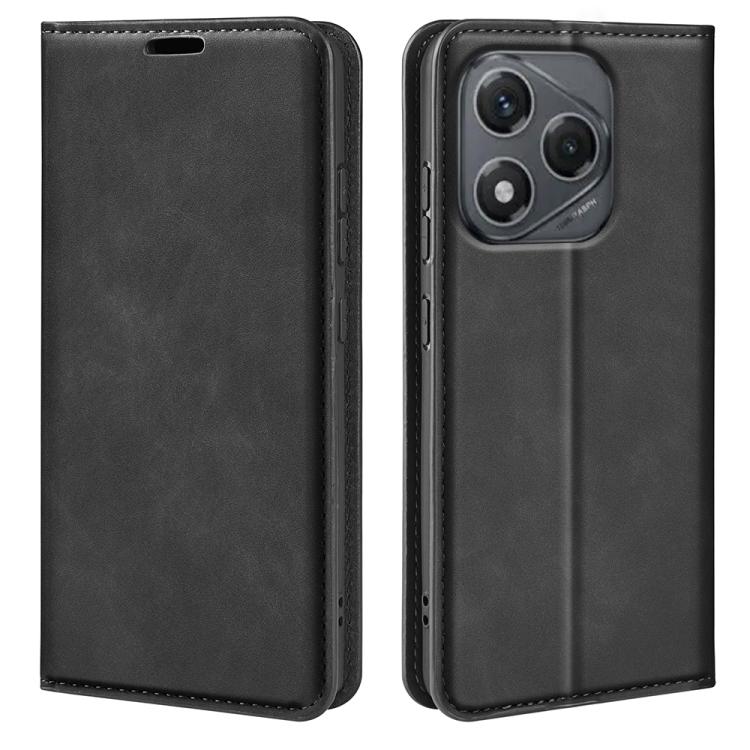 

For Honor 400 Smart Retro-skin Magnetic Suction Leather Phone Case(Black)