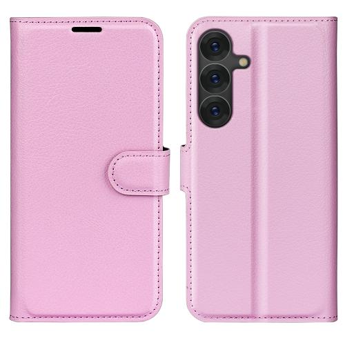 

For Samsung Galaxy S25 5G Litchi Texture Horizontal Flip Leather Phone Case with Holder(Pink)