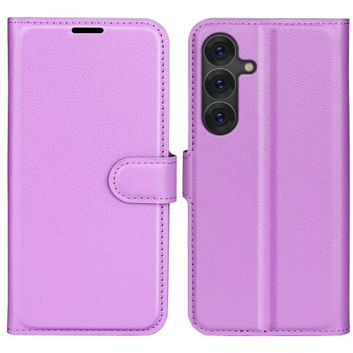 

For Samsung Galaxy S25+ 5G Litchi Texture Horizontal Flip Leather Phone Case with Holder(Purple)