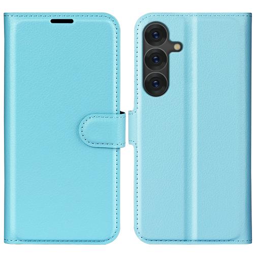 

For Samsung Galaxy S25+ 5G Litchi Texture Horizontal Flip Leather Phone Case with Holder(Blue)