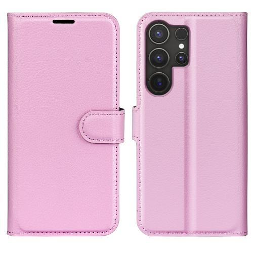 

For Samsung Galaxy S25 Ultra 5G Litchi Texture Horizontal Flip Leather Phone Case with Holder(Pink)