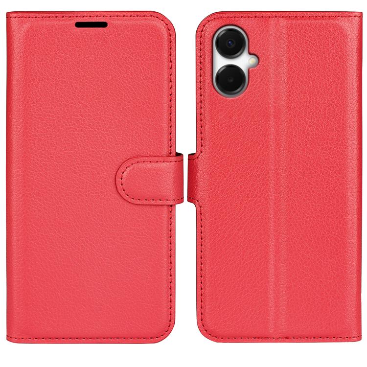 

For Samsung Galaxy A06 5G Litchi Texture Horizontal Flip Leather Phone Case with Holder(Red)