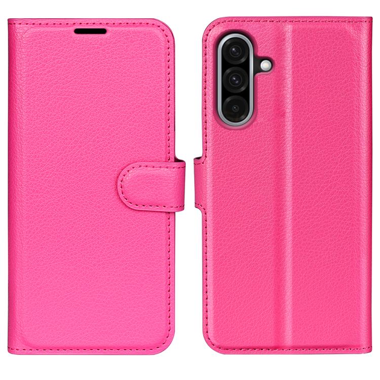 

For Samsung Galaxy A36 Litchi Texture Horizontal Flip Leather Phone Case with Holder(Rose Red)