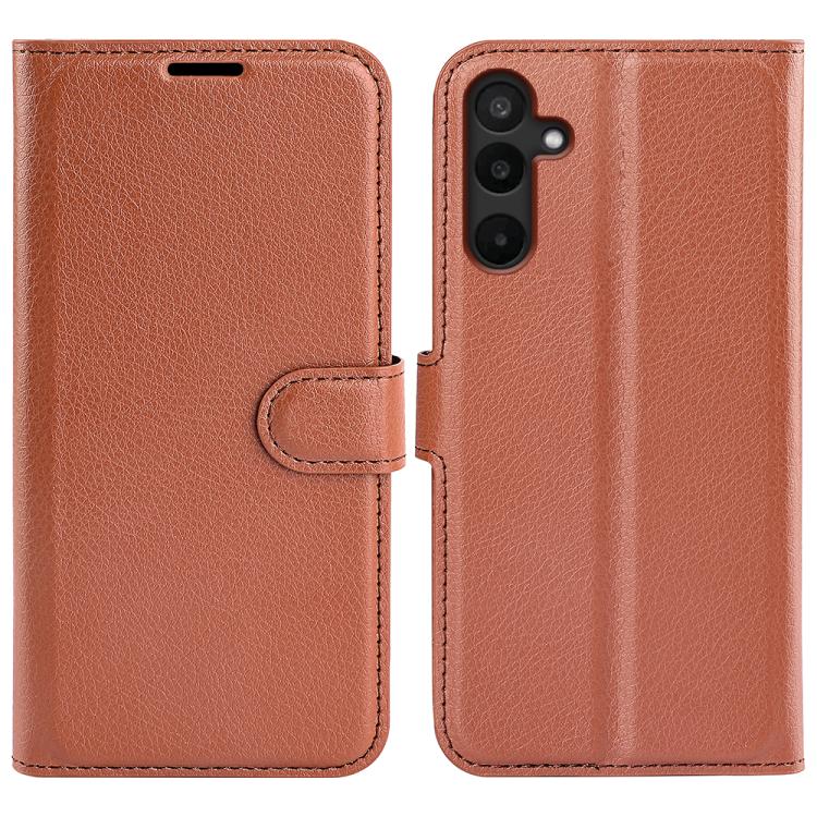 

For Samsung Galaxy M16 / F16 Litchi Texture Horizontal Flip Leather Phone Case with Holder(Brown)