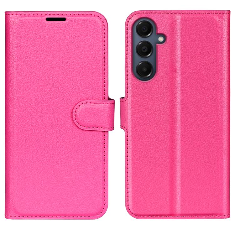 For Galaxy A17 5G Litchi Texture Horizontal Flip Leather Phone Case with Holder(Rose Red)