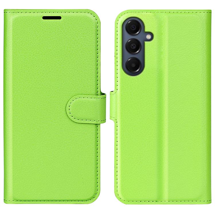

For Samsung Galaxy A17 5G Litchi Texture Horizontal Flip Leather Phone Case with Holder(Green)
