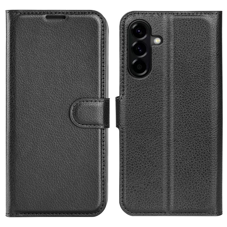 

For Samsung Galaxy A57 5G Litchi Texture Horizontal Flip Leather Phone Case with Holder(Black)