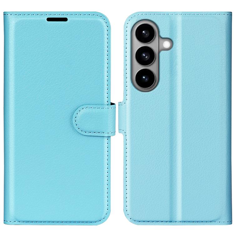 

For Samsung Galaxy S26 5G Litchi Texture Horizontal Flip Leather Phone Case with Holder(Blue)