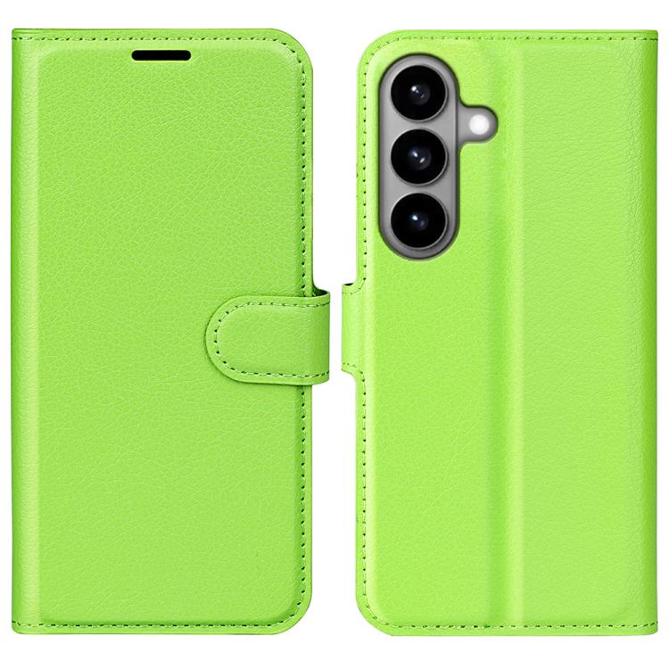 

For Samsung Galaxy S26 5G Litchi Texture Horizontal Flip Leather Phone Case with Holder(Green)