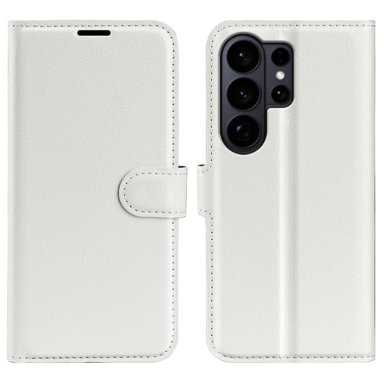 For Galaxy S26 Ultra 5G Litchi Texture Horizontal Flip Leather Phone Case with Holder(White) — купить у Sunsky-online WW