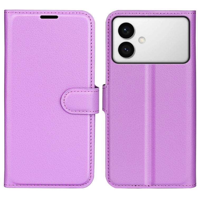 

For Samsung Galaxy S26 Edge 5G Litchi Texture Horizontal Flip Leather Phone Case with Holder(Purple)