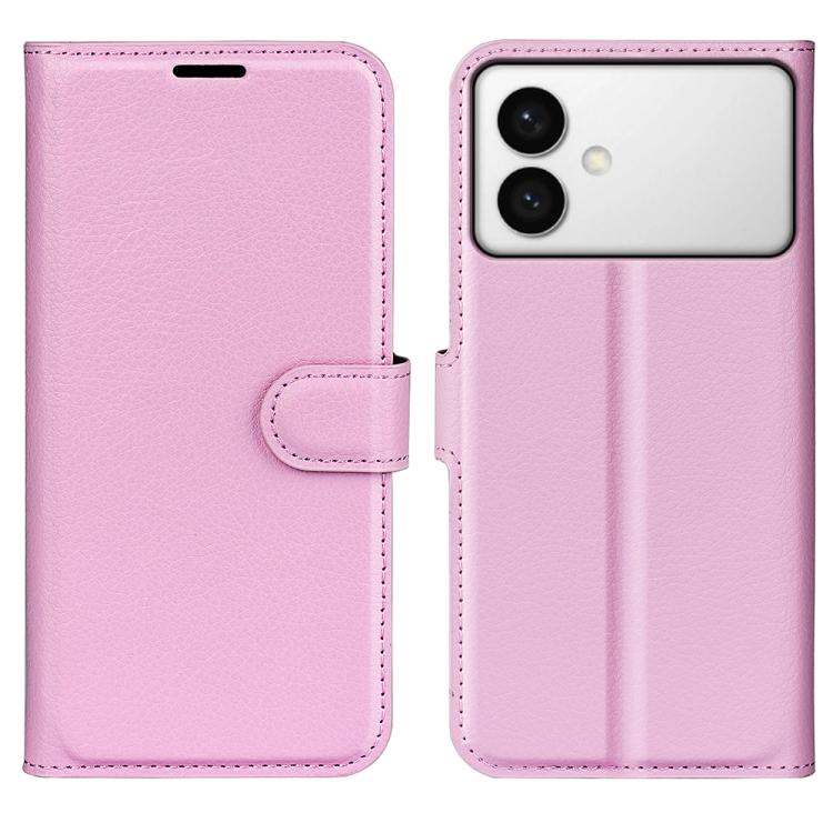 

For Samsung Galaxy S26 Edge 5G Litchi Texture Horizontal Flip Leather Phone Case with Holder(Pink)