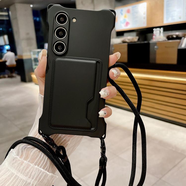 

For Samsung Galaxy S23 5G Liquid TPU Card Bag Four Corner Shockproof Phone Case(Black)