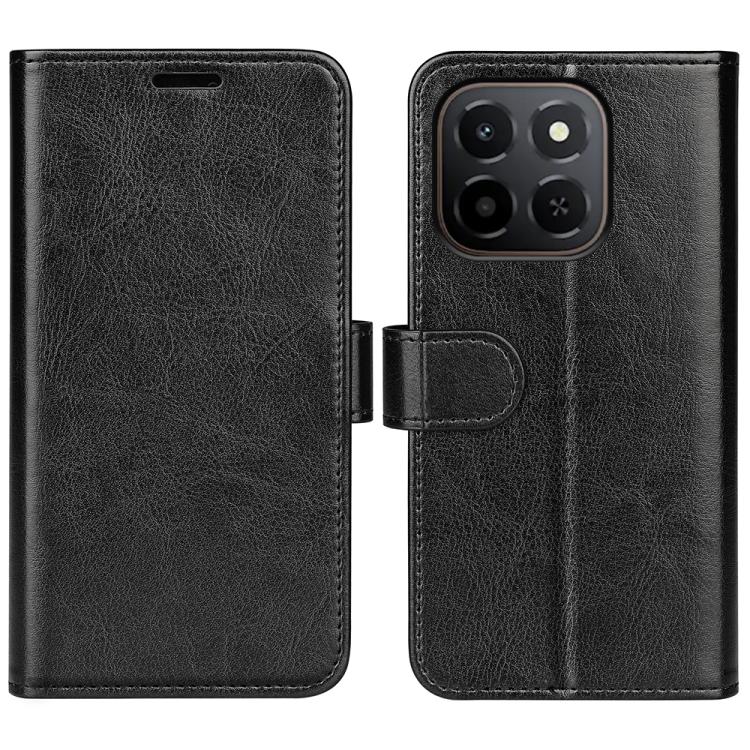 

For Honor X6c R64 Texture Horizontal Flip Leather Phone Case(Black)