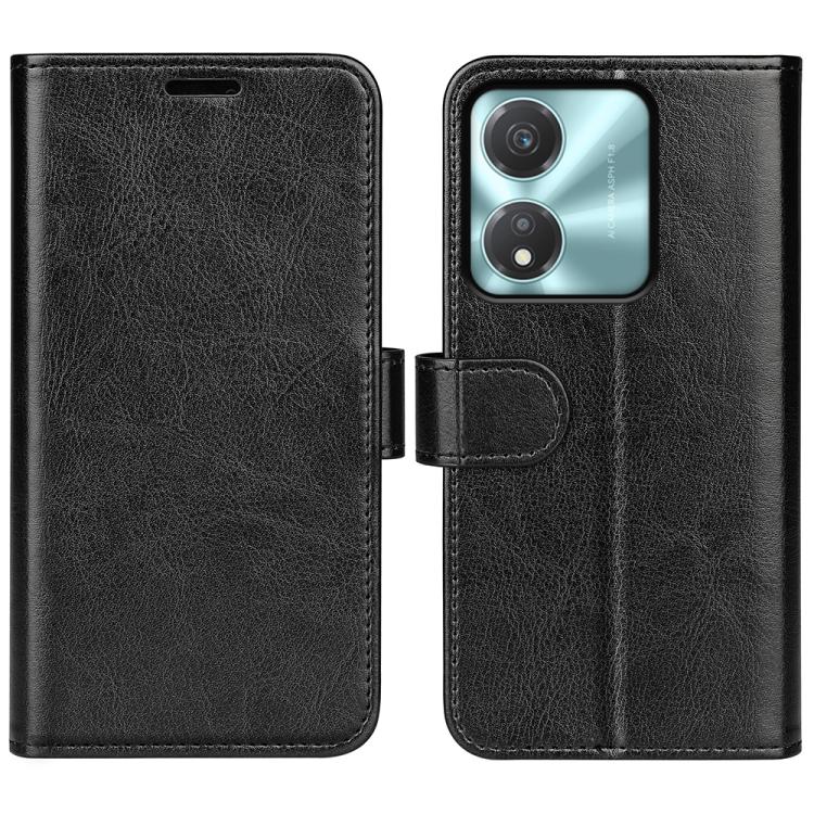 

For Honor X5c Plus R64 Texture Horizontal Flip Leather Phone Case(Black)