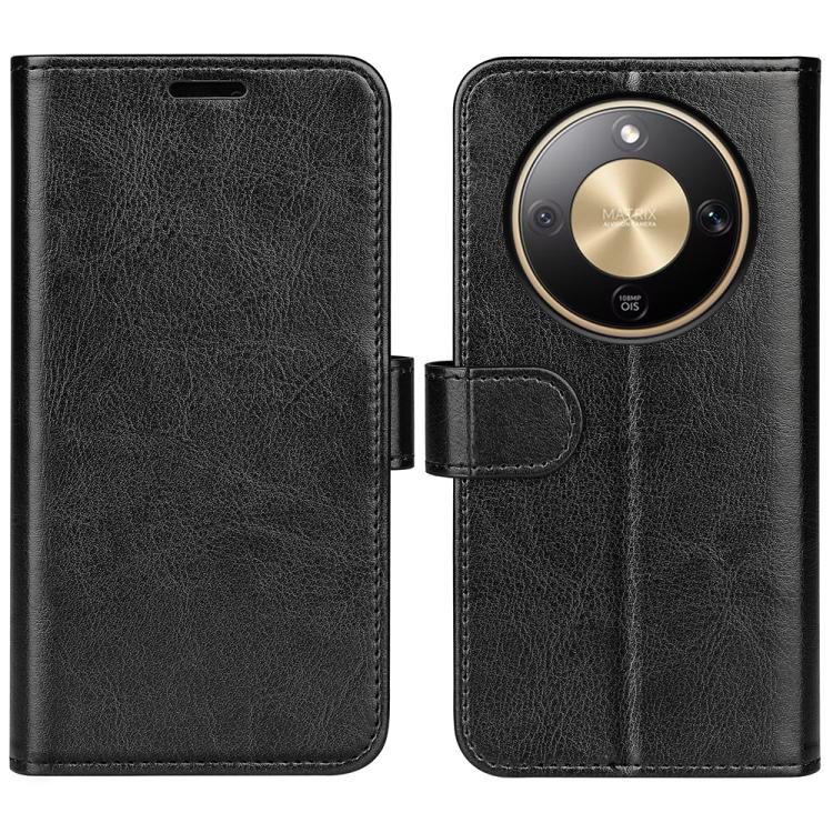 

For Honor X9d 5G R64 Texture Horizontal Flip Leather Phone Case(Black)