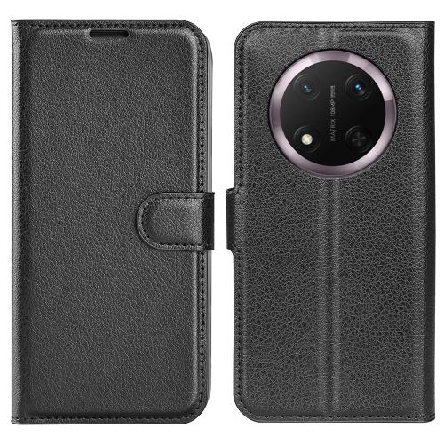 

For Honor X9c Litchi Texture Horizontal Flip Leather Phone Case with Holder(Black)