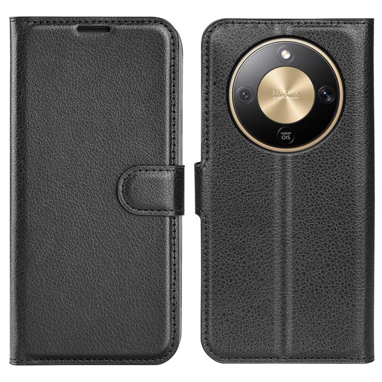 

For Honor X9d 5G Litchi Texture Horizontal Flip Leather Phone Case with Holder(Black)