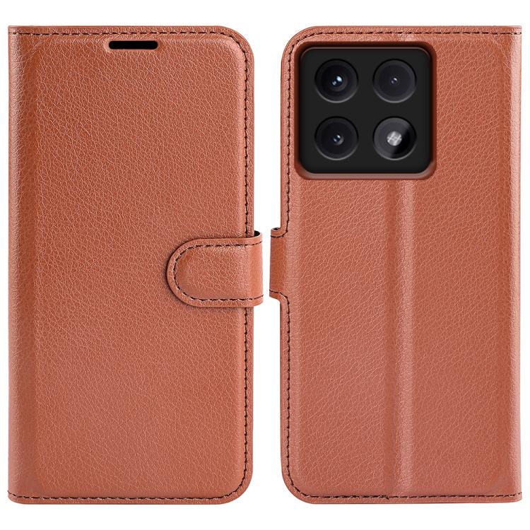 

For Xiaomi 14T Litchi Texture Horizontal Flip Leather Phone Case with Holder(Brown)