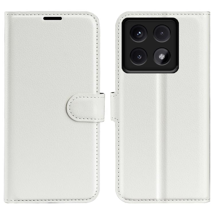 

For Xiaomi 14T Pro Litchi Texture Horizontal Flip Leather Phone Case with Holder(White)