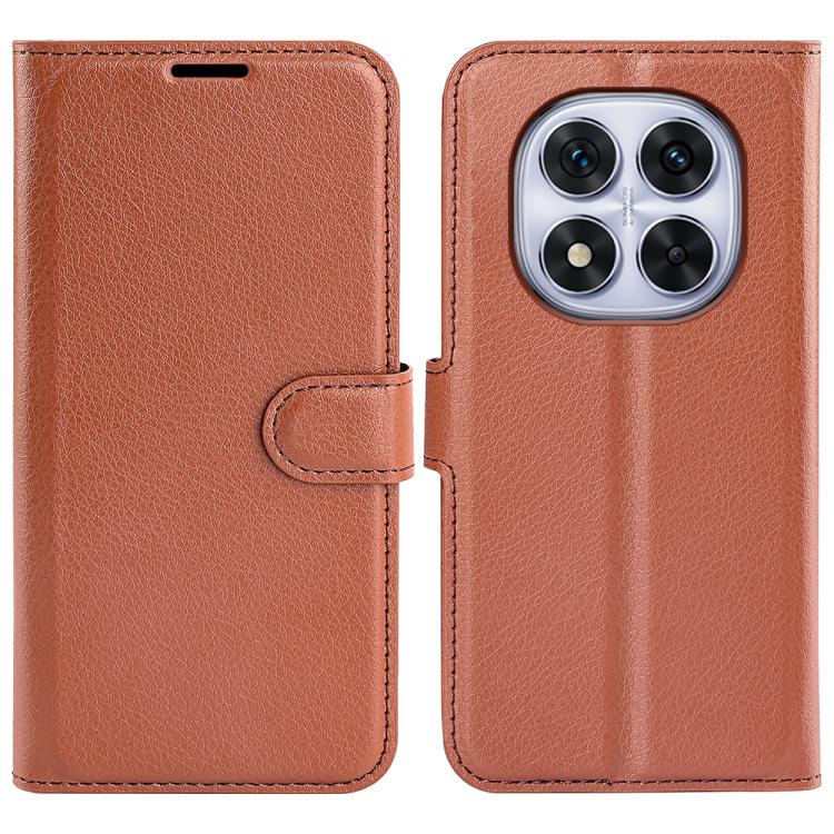 

For Xiaomi Redmi Note 14 Pro 5G Litchi Texture Horizontal Flip Leather Phone Case with Holder(Brown)