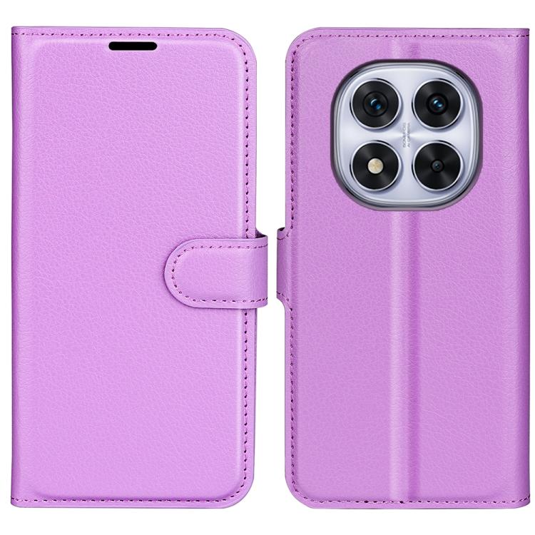 

For Xiaomi Redmi Note 14 Pro 5G Litchi Texture Horizontal Flip Leather Phone Case with Holder(Purple)