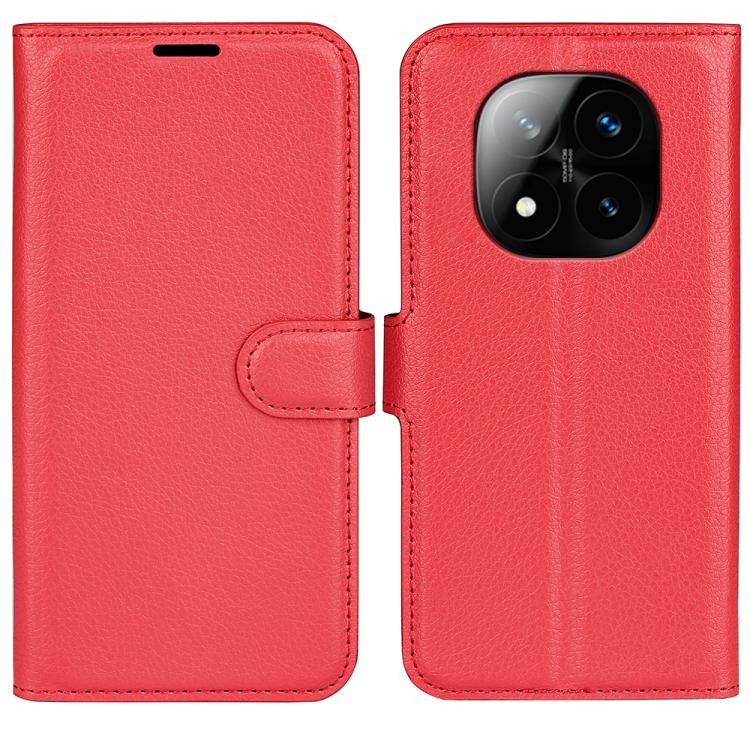 

For Xiaomi Redmi Note 14 Pro+ Litchi Texture Horizontal Flip Leather Phone Case with Holder(Red)