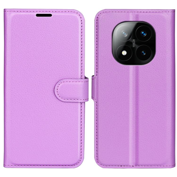 

For Xiaomi Redmi Note 14 Pro+ Litchi Texture Horizontal Flip Leather Phone Case with Holder(Purple)