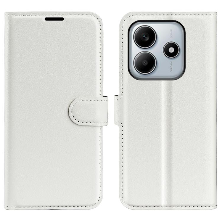 

For Xiaomi Redmi Note 14 5G Litchi Texture Horizontal Flip Leather Phone Case with Holder(White)