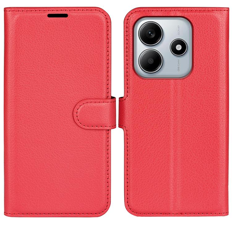 

For Xiaomi Redmi Note 14 5G Litchi Texture Horizontal Flip Leather Phone Case with Holder(Red)