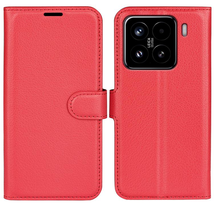 

For Xiaomi 15 Litchi Texture Horizontal Flip Leather Phone Case with Holder(Red)