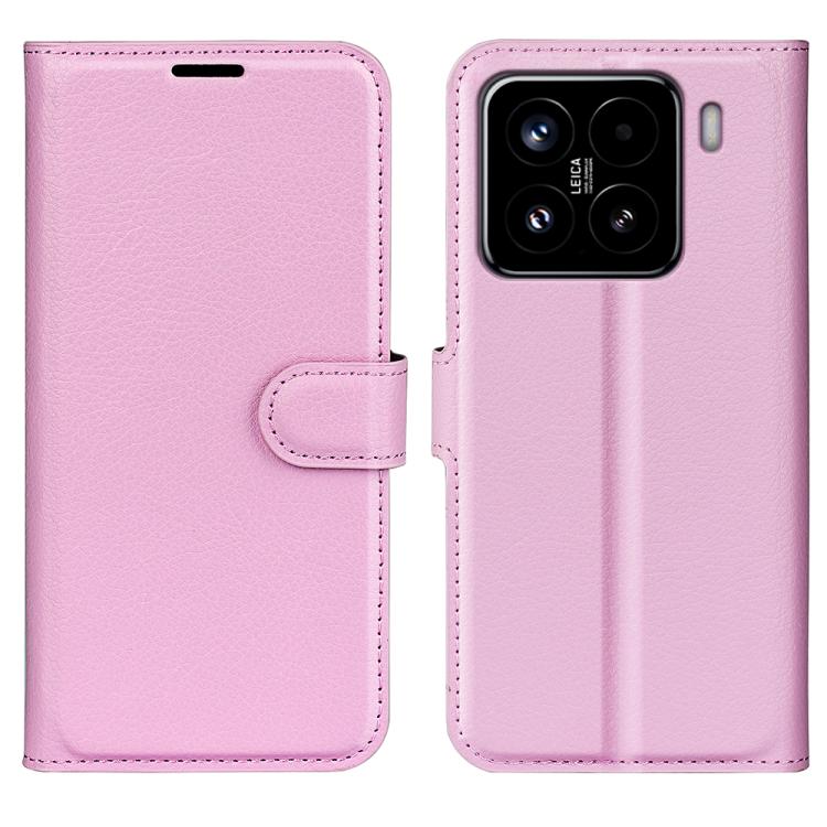

For Xiaomi 15 Litchi Texture Horizontal Flip Leather Phone Case with Holder(Pink)
