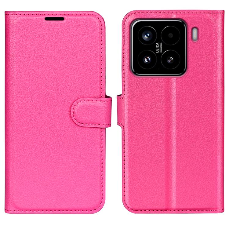 

For Xiaomi 15 Litchi Texture Horizontal Flip Leather Phone Case with Holder(Rose Red)