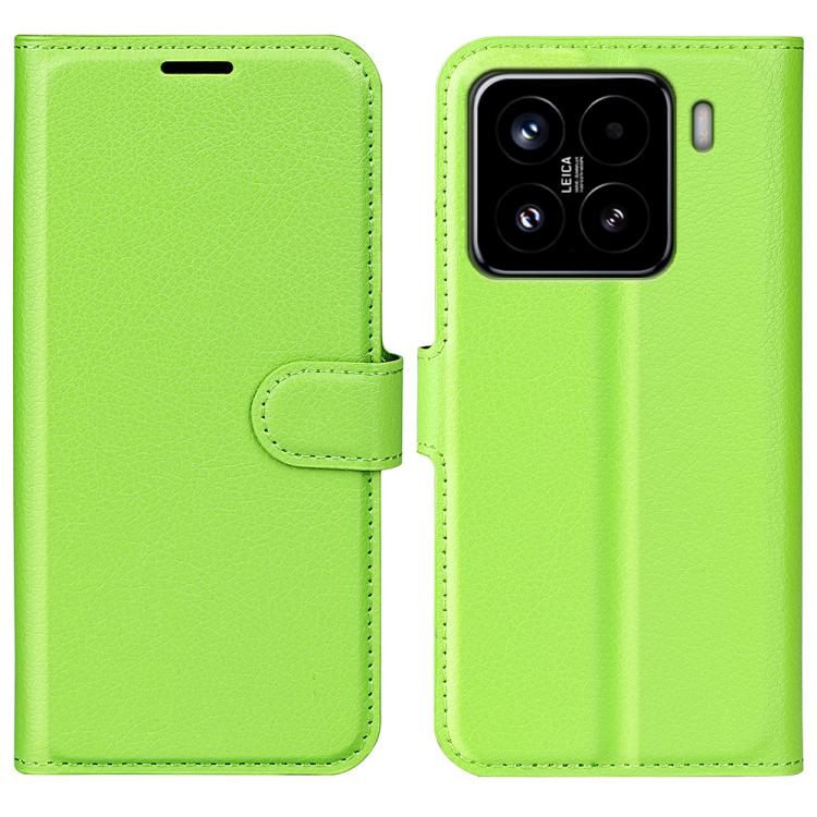 

For Xiaomi 15 Litchi Texture Horizontal Flip Leather Phone Case with Holder(Green)
