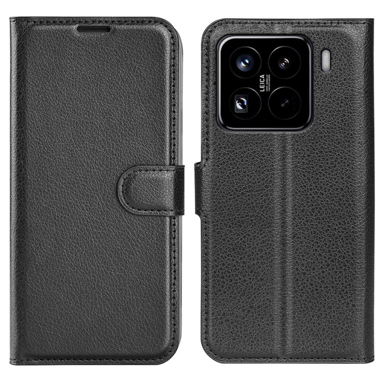 

For Xiaomi 15 Pro Litchi Texture Horizontal Flip Leather Phone Case with Holder(Black)