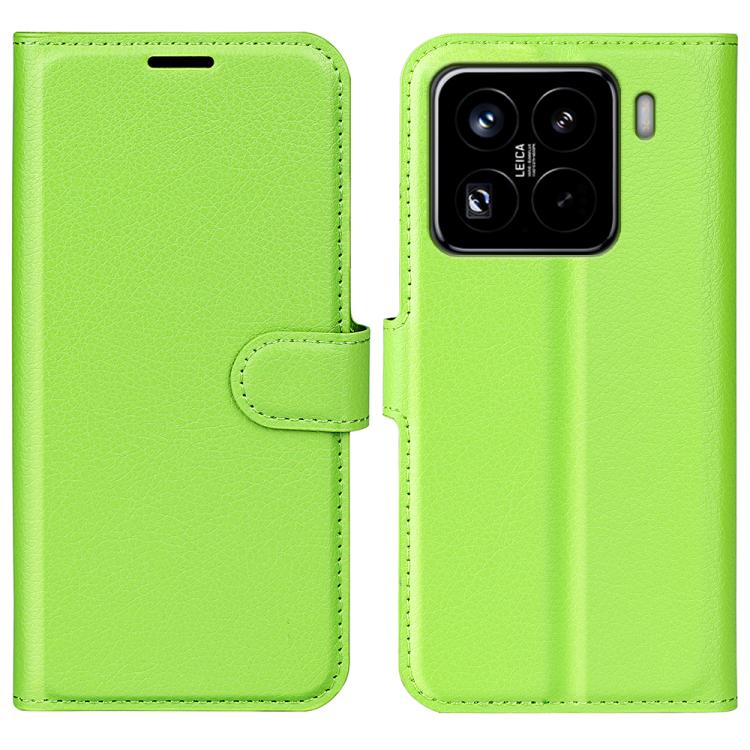 

For Xiaomi 15 Pro Litchi Texture Horizontal Flip Leather Phone Case with Holder(Green)