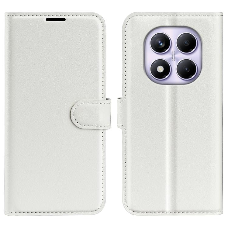 

For Xiaomi Redmi Note 14 Pro 4G Litchi Texture Horizontal Flip Leather Phone Case with Holder(White)