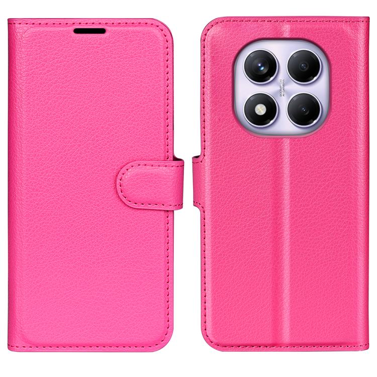 

For Xiaomi Redmi Note 14 Pro 4G Litchi Texture Horizontal Flip Leather Phone Case with Holder(Rose red)