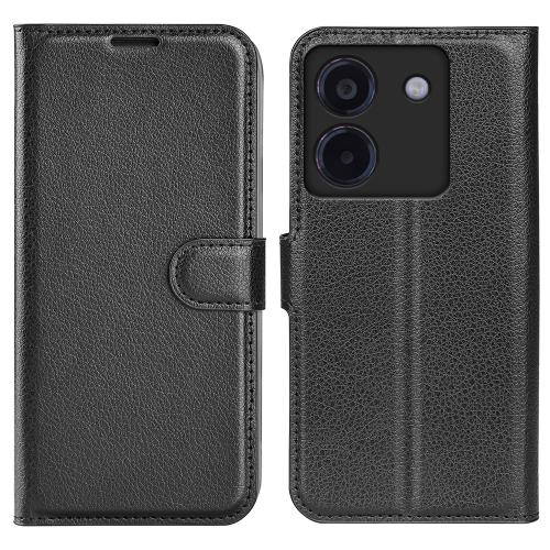 

For Xiaomi Poco M7 Pro 5G Litchi Texture Horizontal Flip Leather Phone Case with Holder(Black)