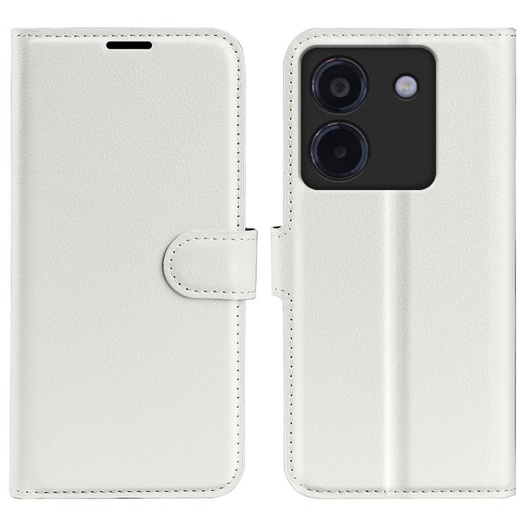 

For Xiaomi Poco M7 Pro 5G Litchi Texture Horizontal Flip Leather Phone Case with Holder(White)
