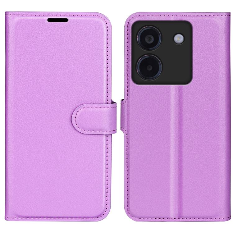 

For Xiaomi Poco M7 Pro 5G Litchi Texture Horizontal Flip Leather Phone Case with Holder(Purple)